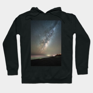 Galaxy Milky Way Photograph of its Full Beaty From The Shore of New Zealand Hoodie